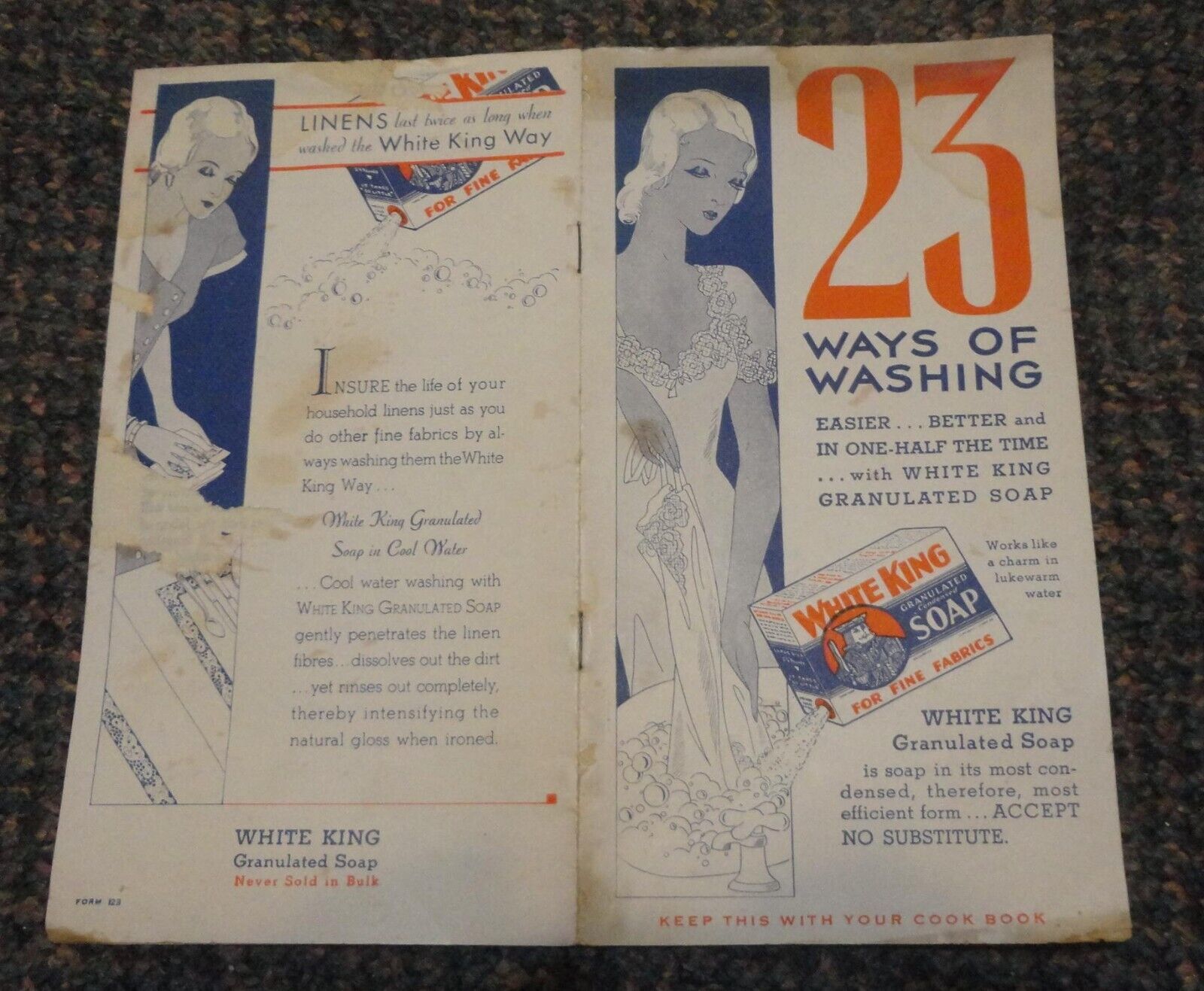 1932 White King Soap advertising brochure