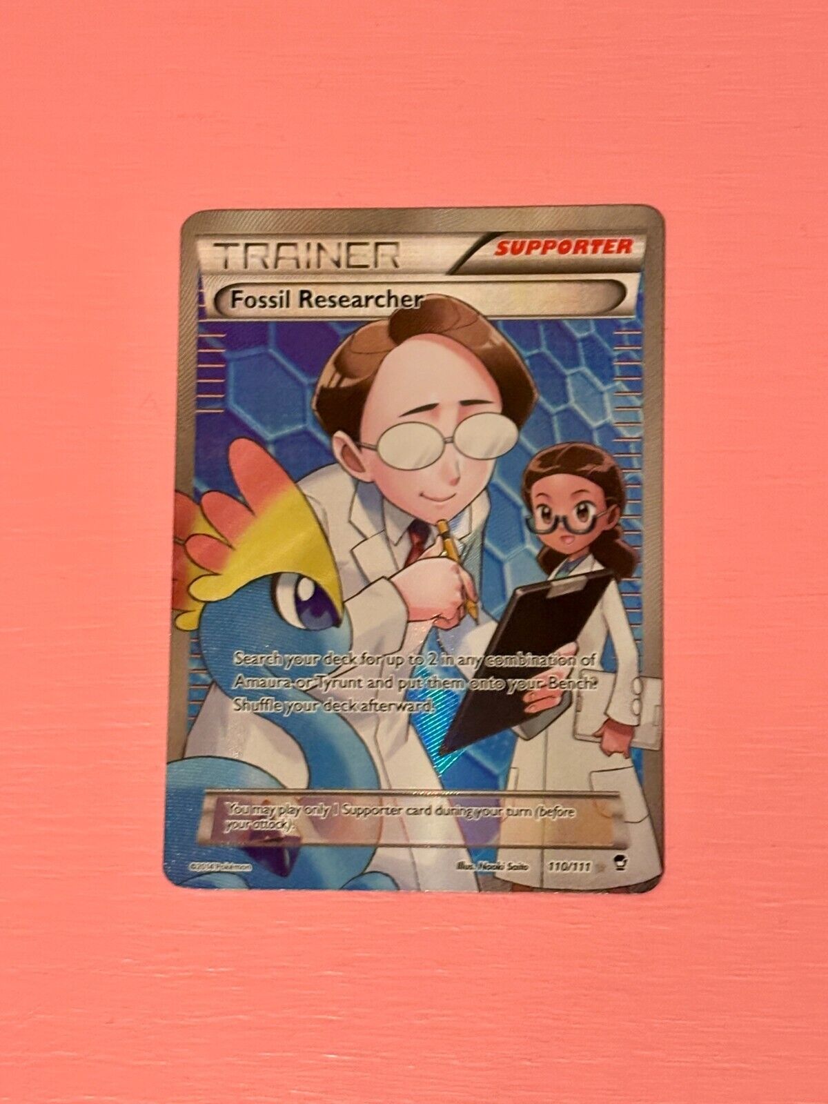 Pokemon TCG Fossil Researcher 110/111 XY Furious Fists Full Art Trainer Card