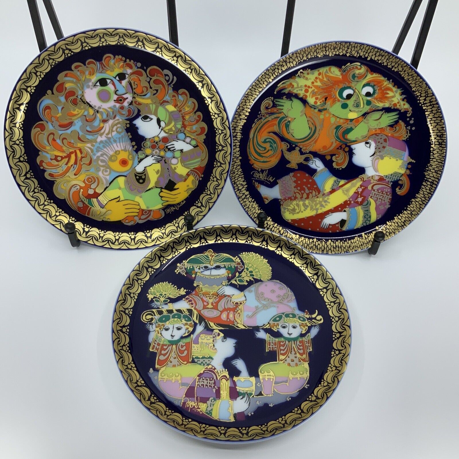 VTG Lot Of 3 Rosenthal #1 (I) #5 (V) #6 (VI) Aladdin Porcelain Collectors Plates