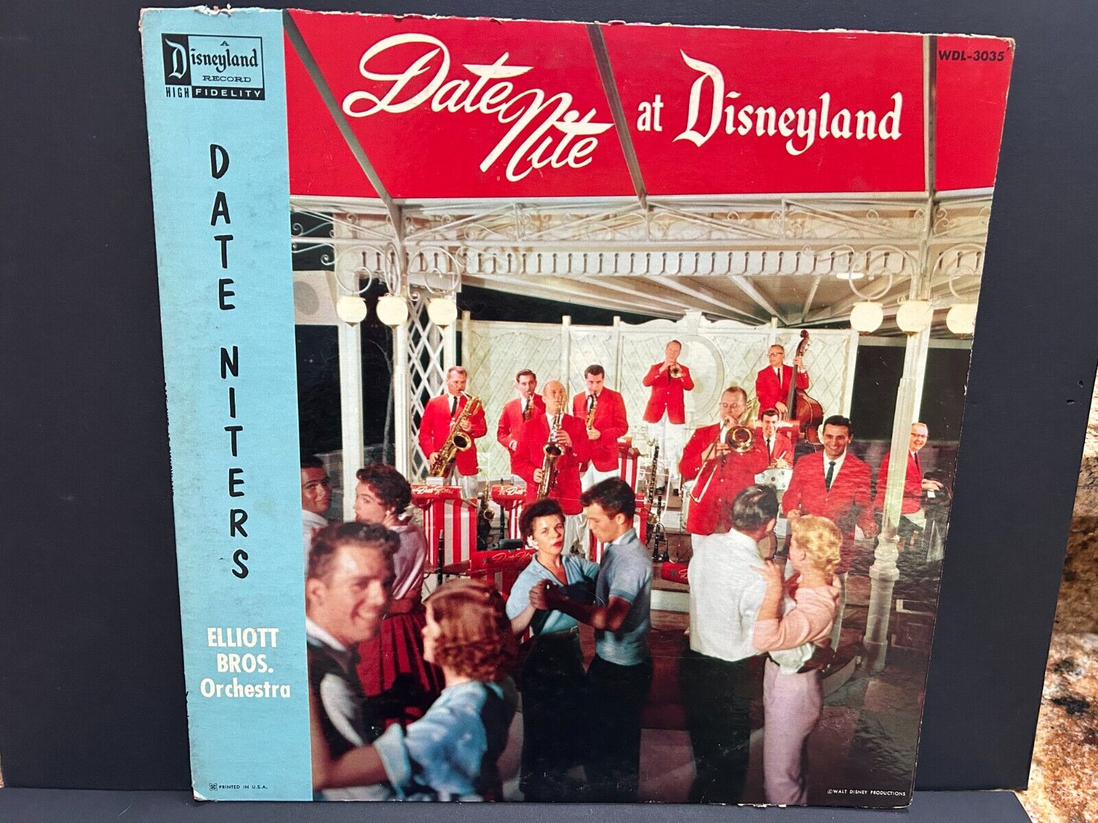 Date Nite at Disneyland Date Niters Elliott Bros. Orchestra 33 1/3 Record Used