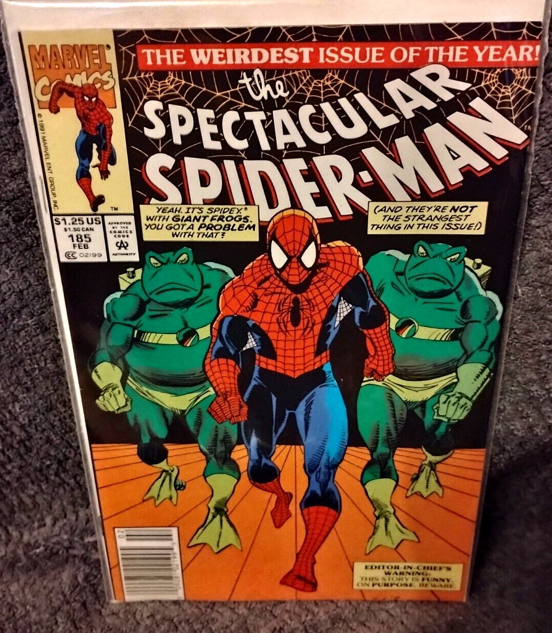SPECTACULAR SPIDER-MAN #185 VF/NM 1992 Marvel - Newsstand - 1st app Terrible Two