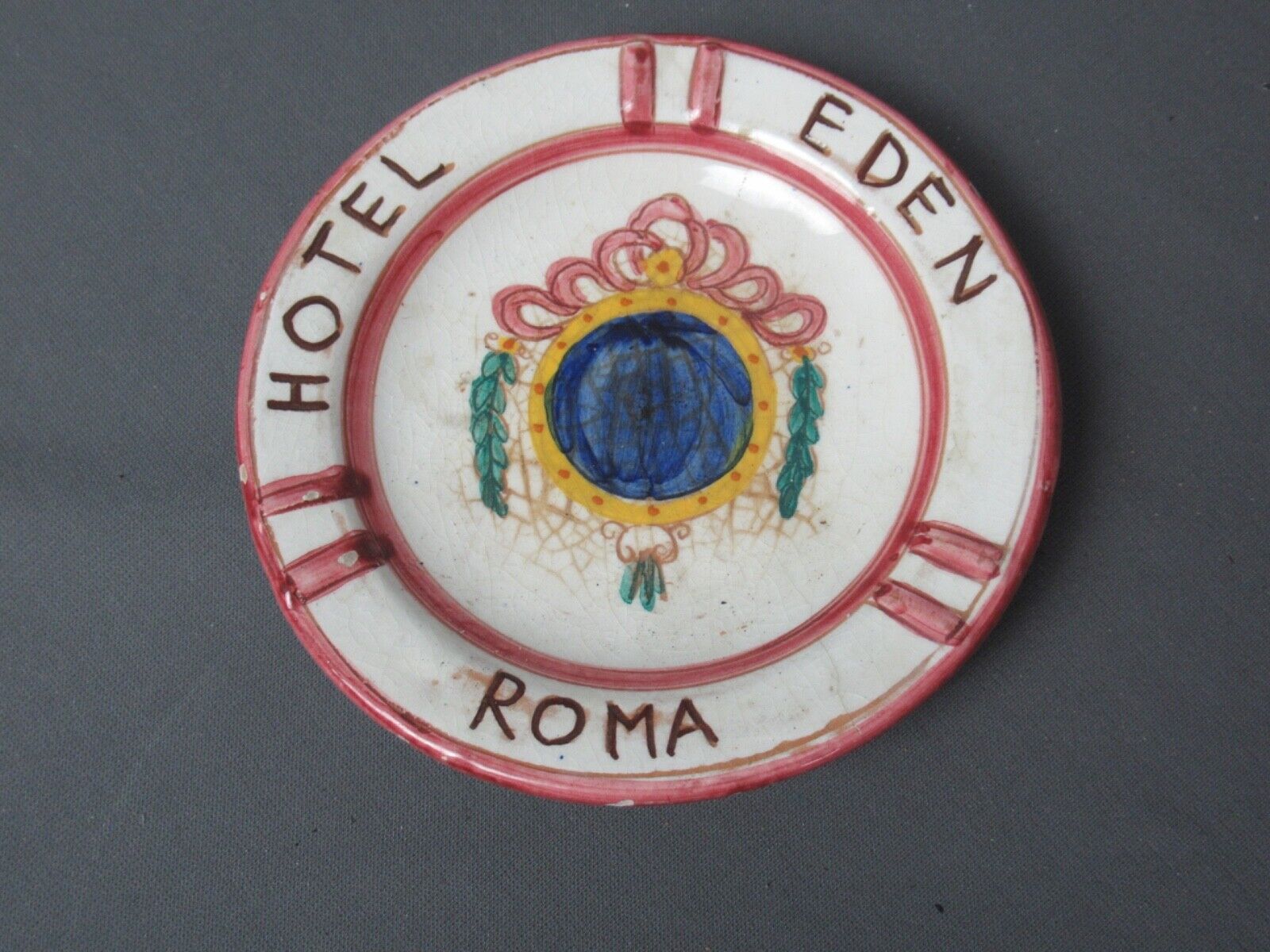 Vintage Hotel Eden in Roma Ashtray - Derota Italy - f4 ld