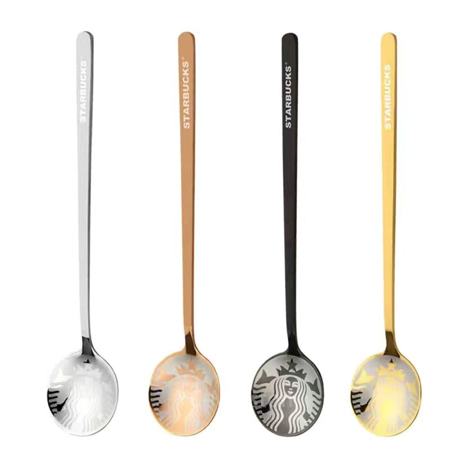 2024New Starbucks Fashion Spoon Coffee Mixing Spoon SUS304 Multi-Color Available
