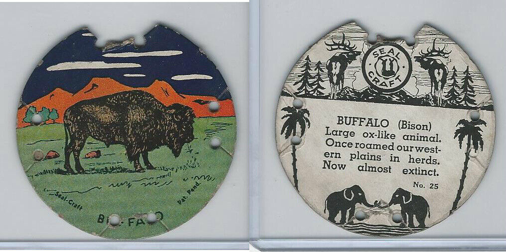 R123 Seal Craft, Seal Craft Discs, 1930\'s, #25 Buffalo
