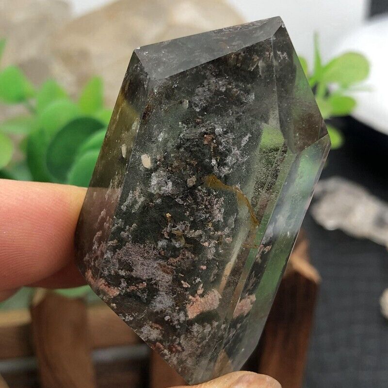 WOW！！Rare TOP Natural hyaline Green full Phantom Ghost Quartz crystal 74.3g