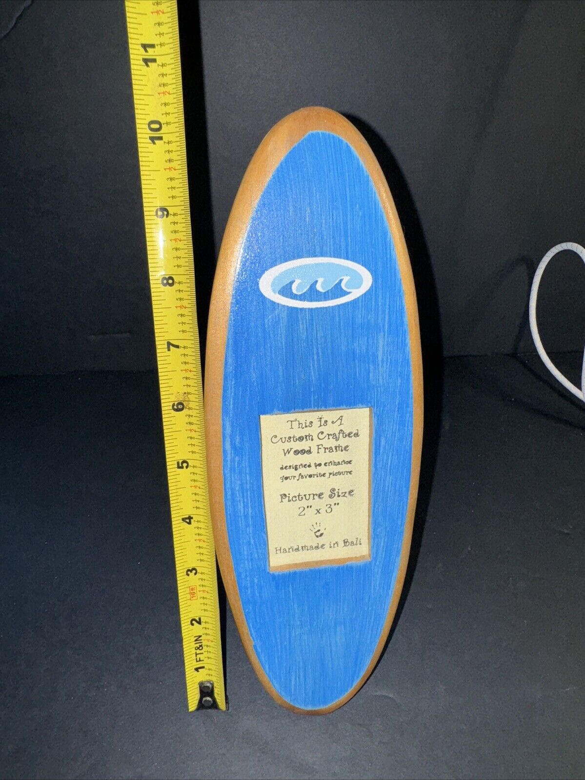 Custom Crafted Handpainted Wooden Surfboard Tabletop Picture Frame 8\