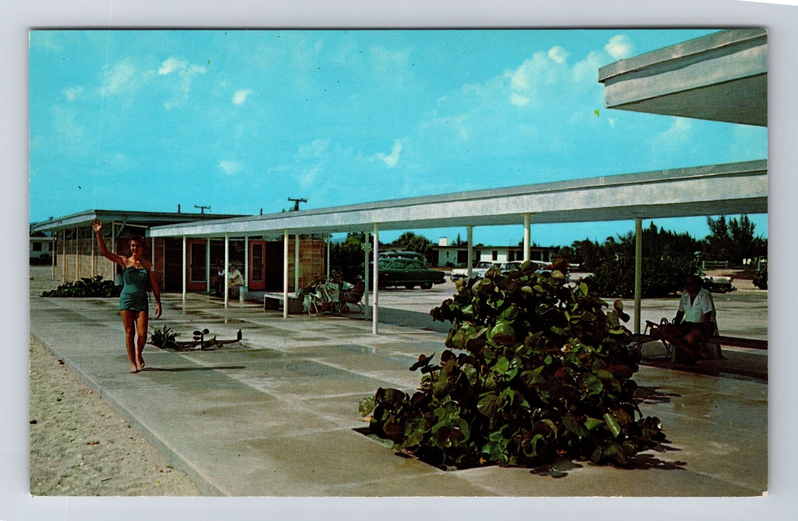 Nokomis FL-Florida, Nokomis Beach, Modern Pavilion, Antique Vintage Postcard