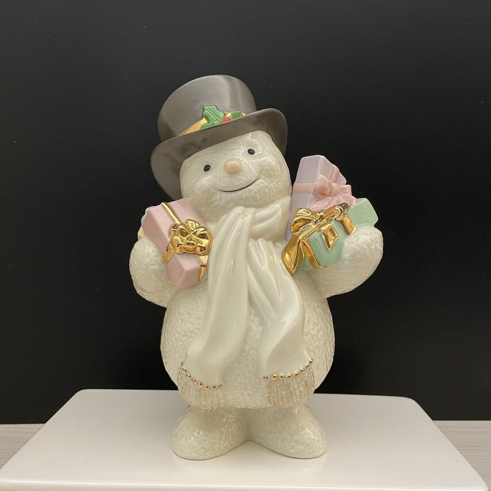 Vintage Lenox Special Delivery Snowman Figurine Christmas Presents 7”