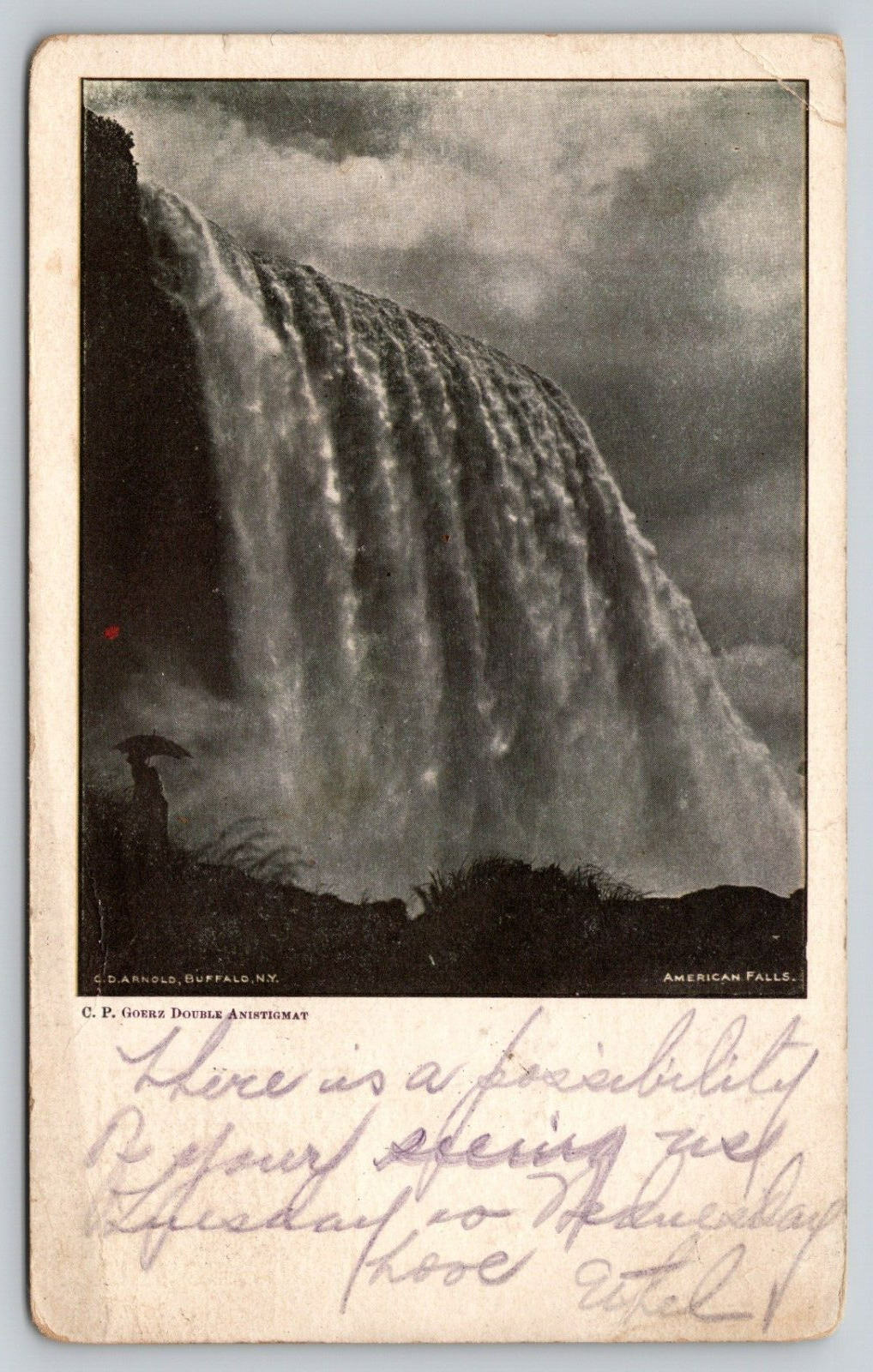 Postcard NY Niagara Falls American Falls UDB A17
