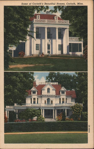 1945 Some of Corinth\'s Beautiful Homes,MS Alcorn County Mississippi Postcard