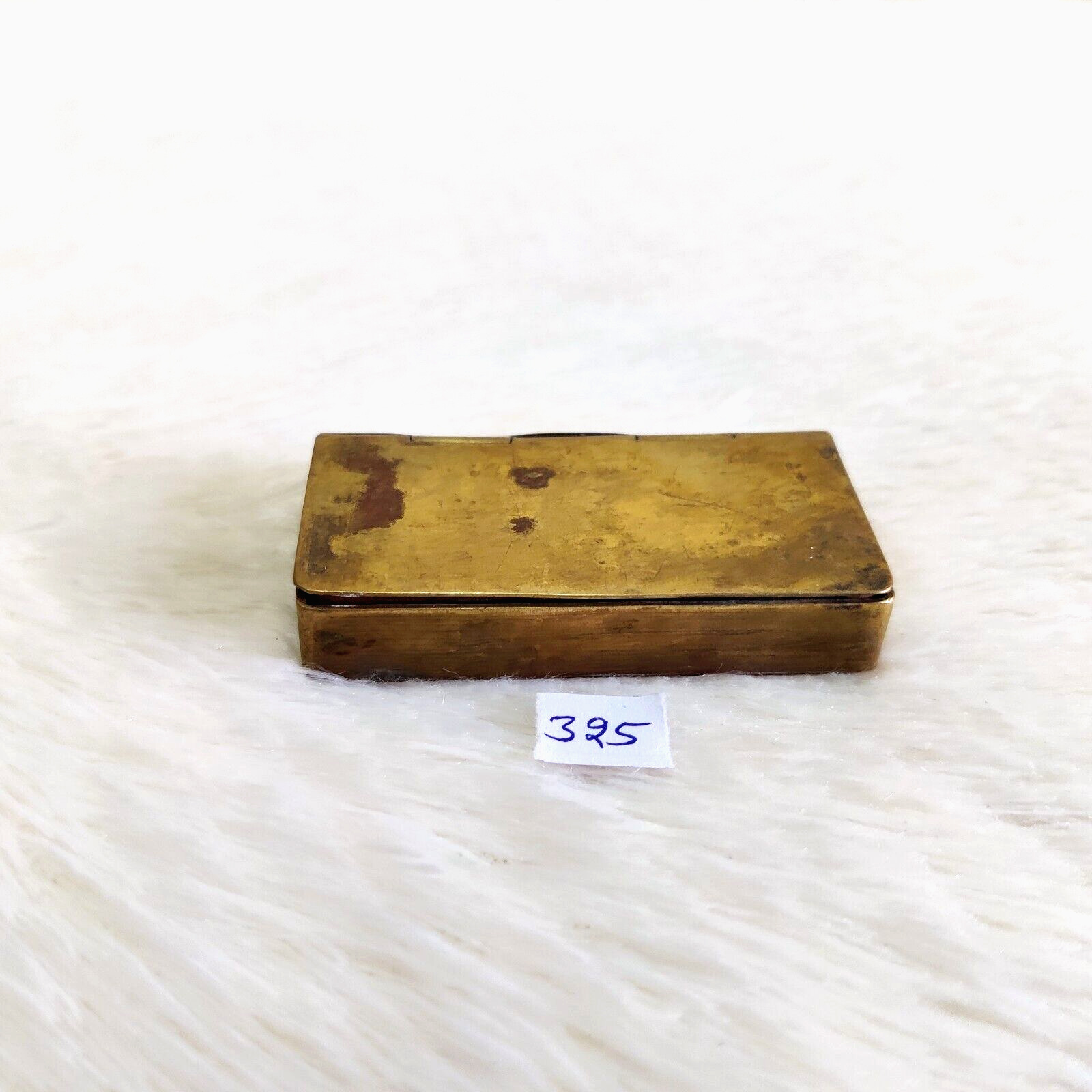 1920s Vintage Brass Snuff Box Old Decorative Collectible Rich Patina 325