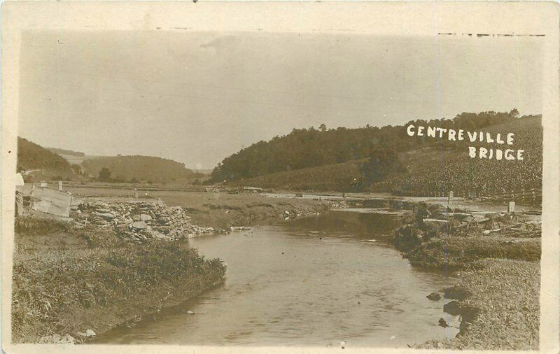 Glen Rock Pennsylvania 1911 Centerville Bridge RPPC Photo Postcard 21-4884