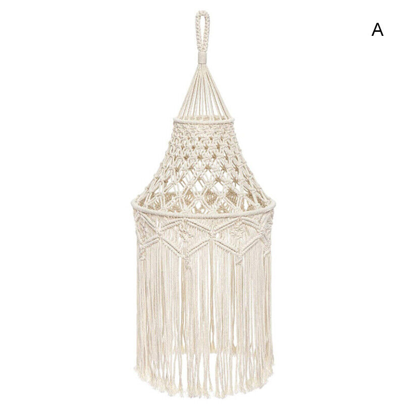 1Pc Nordic Macrame Woven Tapestry Lampshade Boho Hanging Lamp Cover Decorative