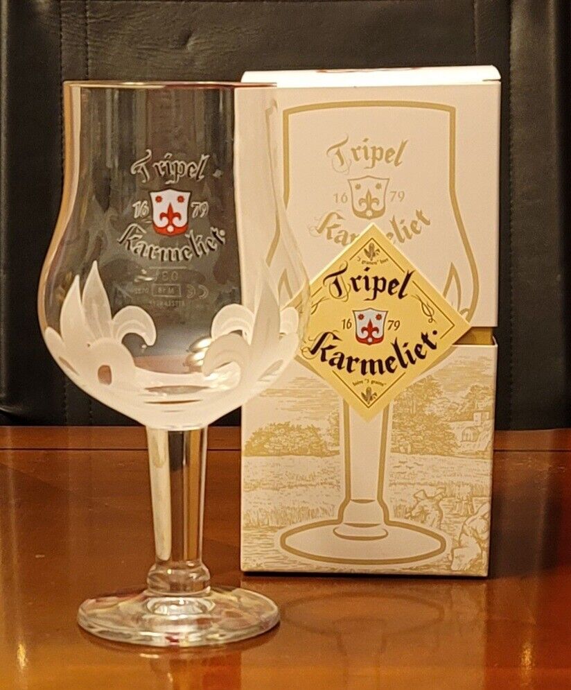 2 Collectible Tripel Karmeliet Beer Glasses in 2 Separate Gift Boxes