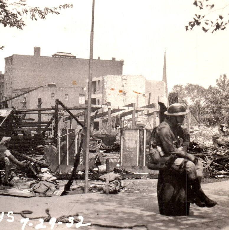 WWI Army Pennslyvannia Ave Washigton DC Camp Ruins RPPC Photo Postcard