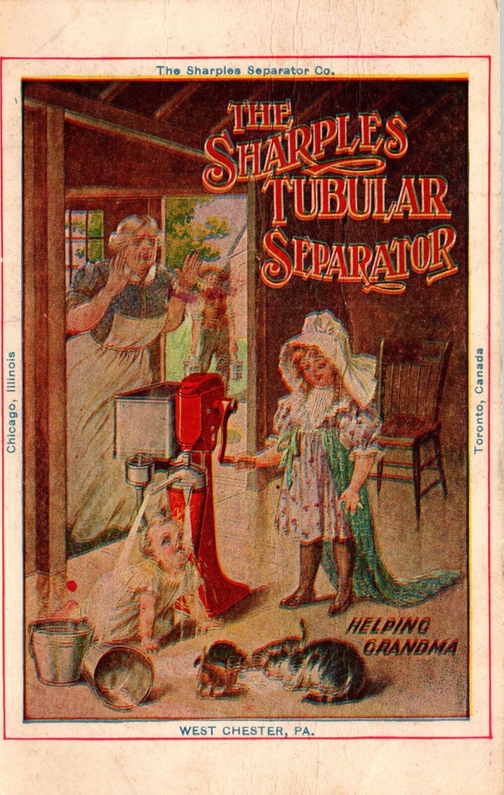 The Sharples Tubular Cream Separator Advertising Private Mailing Card Old 1900s