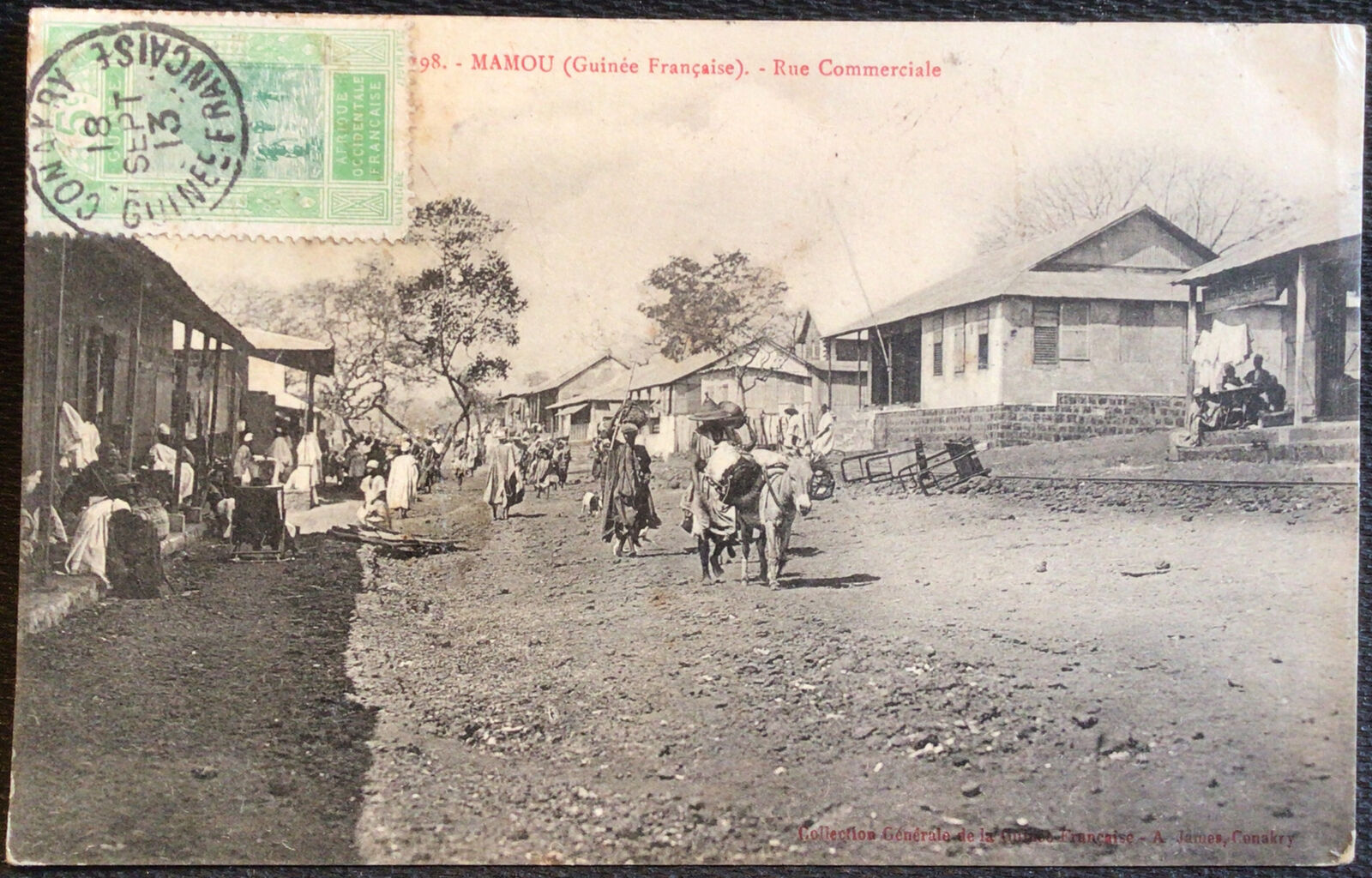 French Guinea Conakry Main Street Vintage 1913 Postcard
