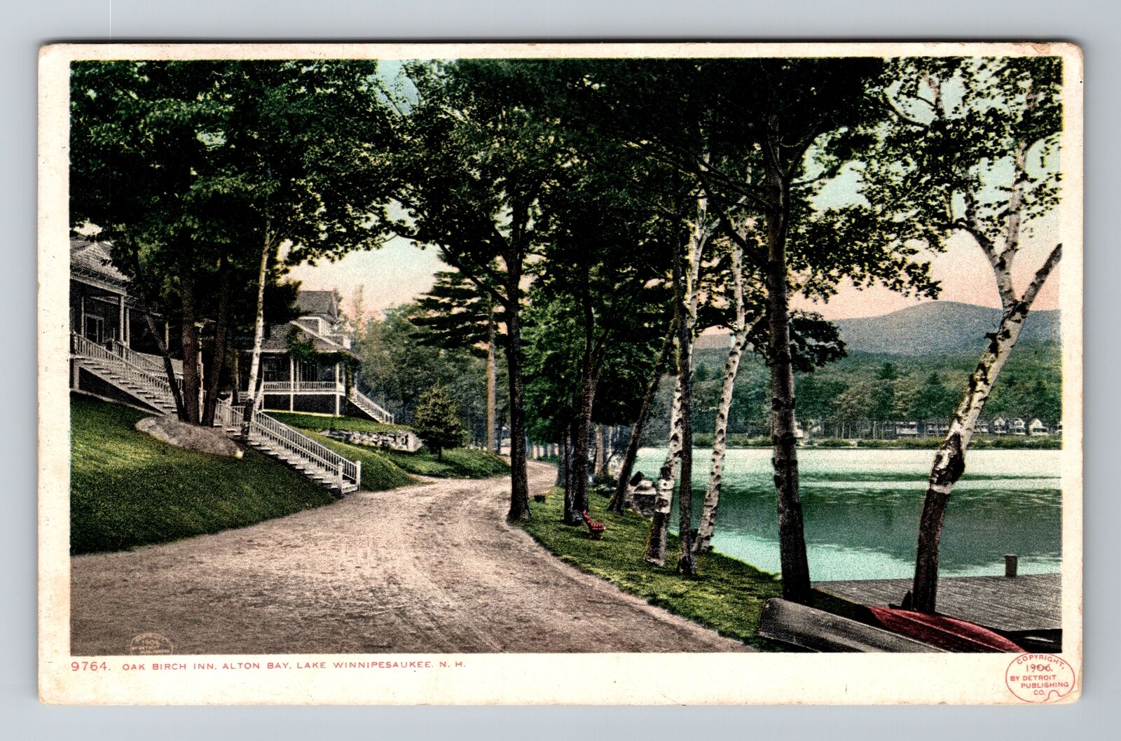 Lake Winnipesaukee NH-New Hampshire, Oak Birch Inn, Vintage c1910 Postcard