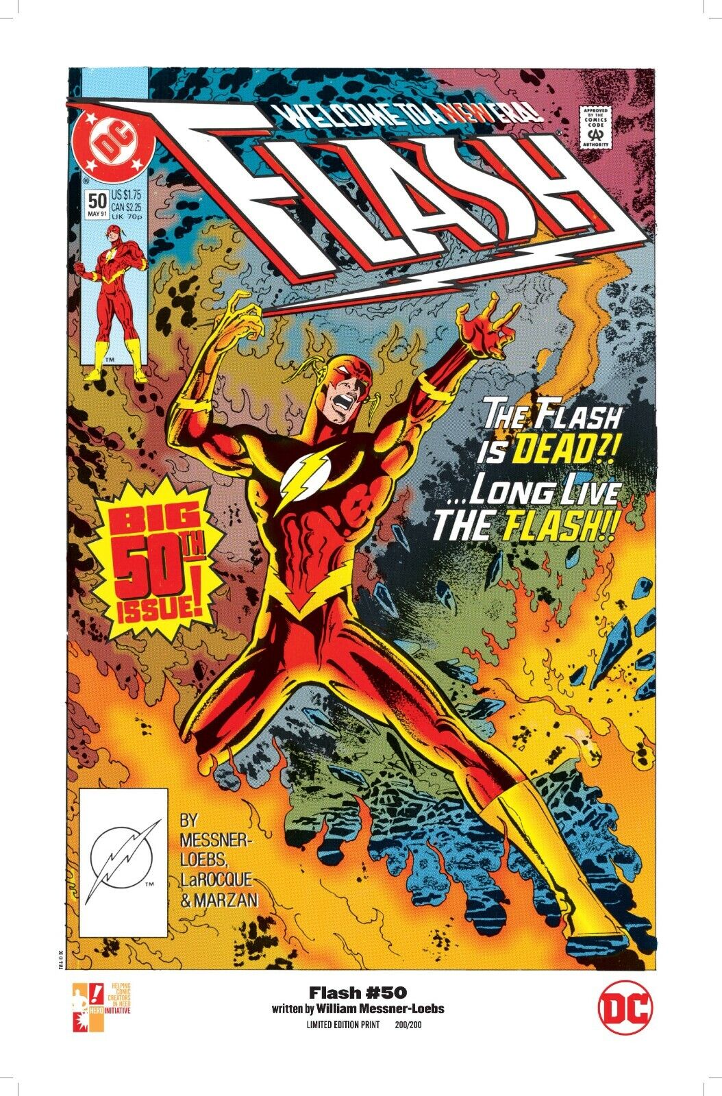 WILLIAM MESSNER-LOEBS signed THE FLASH #50 print, limited to 200
