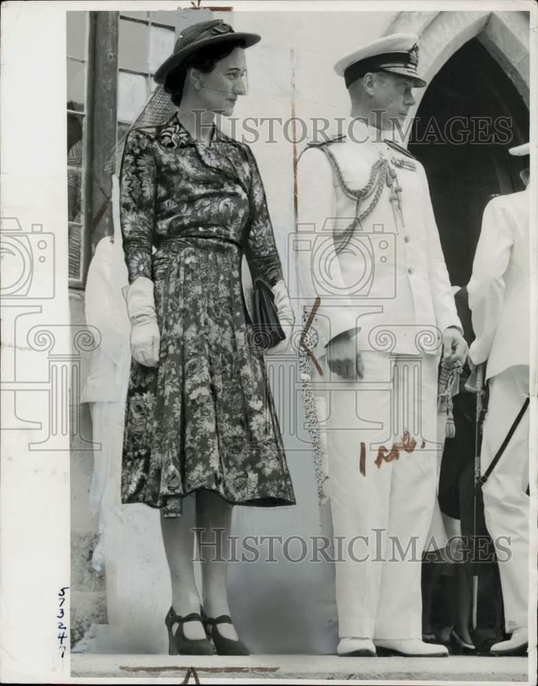1940 Press Photo Duke & Duchess of Windsor at Christ Church Cathedral, Nassau