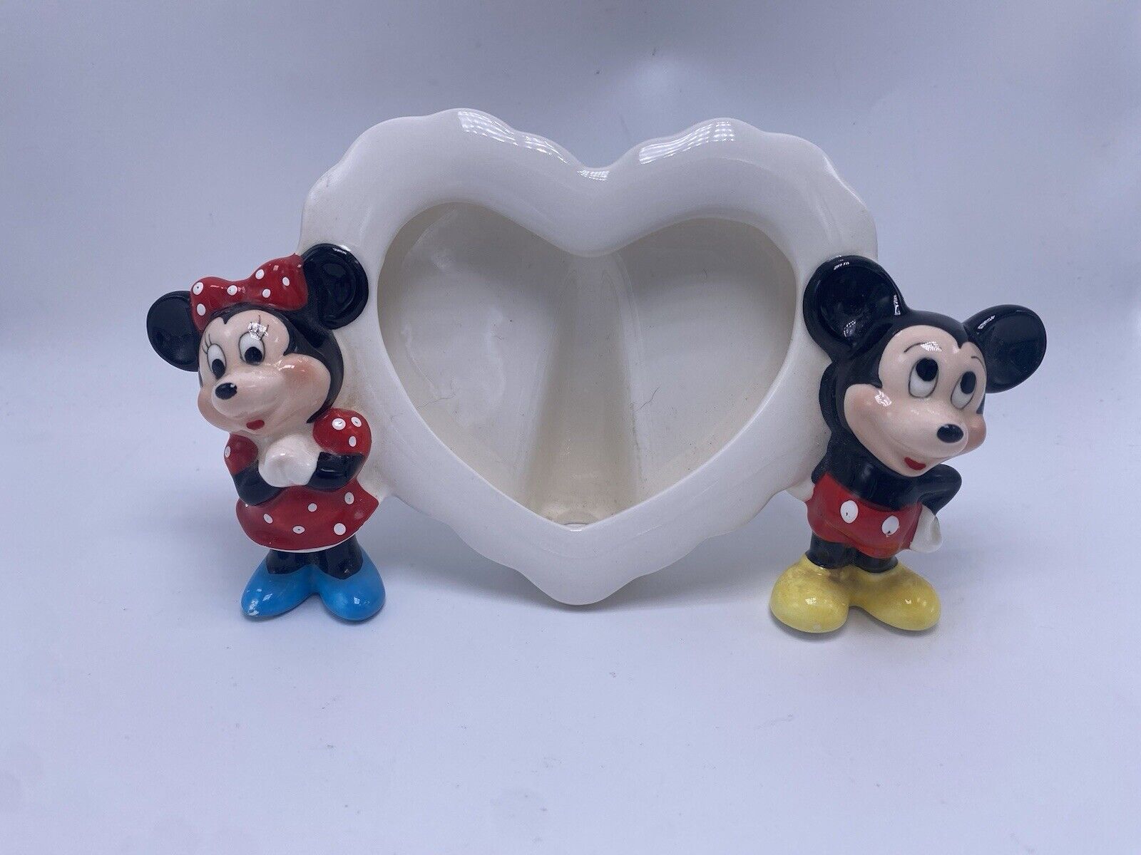 Vintage Disney Mickey & Minnie Mouse Ceramic Picture Frame Made In Japan