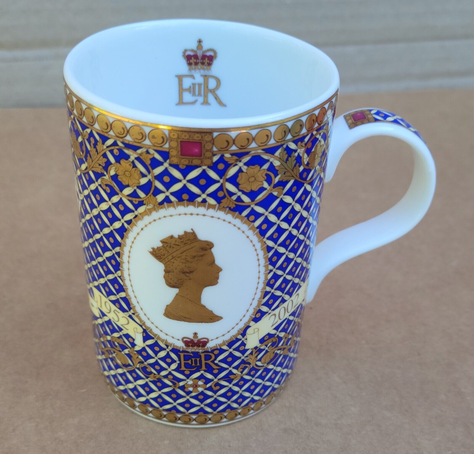 James Sadler Golden Jubilee Queen Elizabeth II 1952 - 2002 Coffee Tea Cup Mug VG