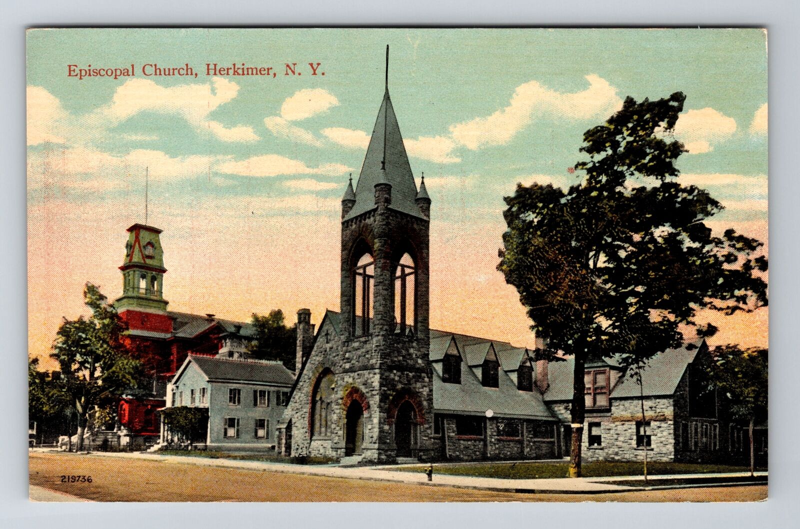Herkimer NY-New York, Episcopal Church Vintage Souvenir Postcard