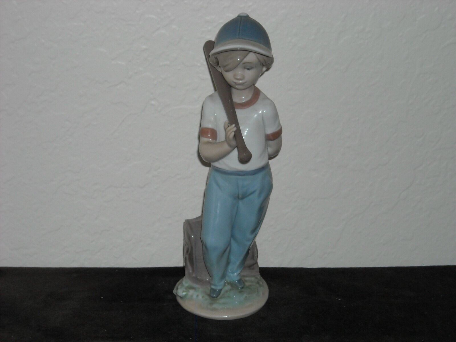 Lladro Figurine Can I Play #7610 Boy in Cap with Baseball Bat