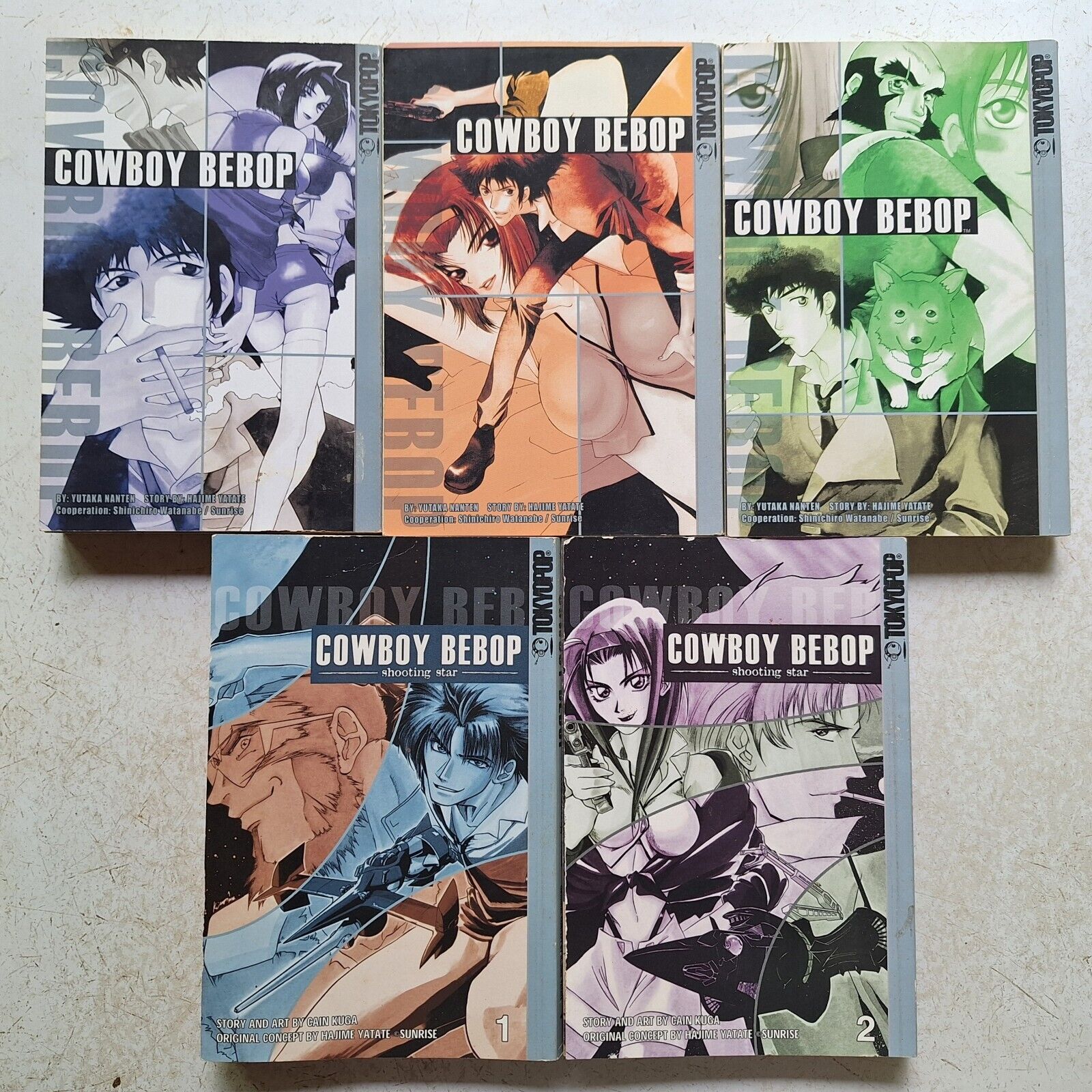 Cowboy Bebop Manga Vol. 1-3 & Shooting Star 1-2 Complete English Tokyopop Set