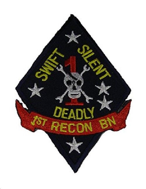 USMC MARINE CORPS FIRST 1ST RECON BATTALION BN PATCH SWIFT SILENT DEADLY VETERAN