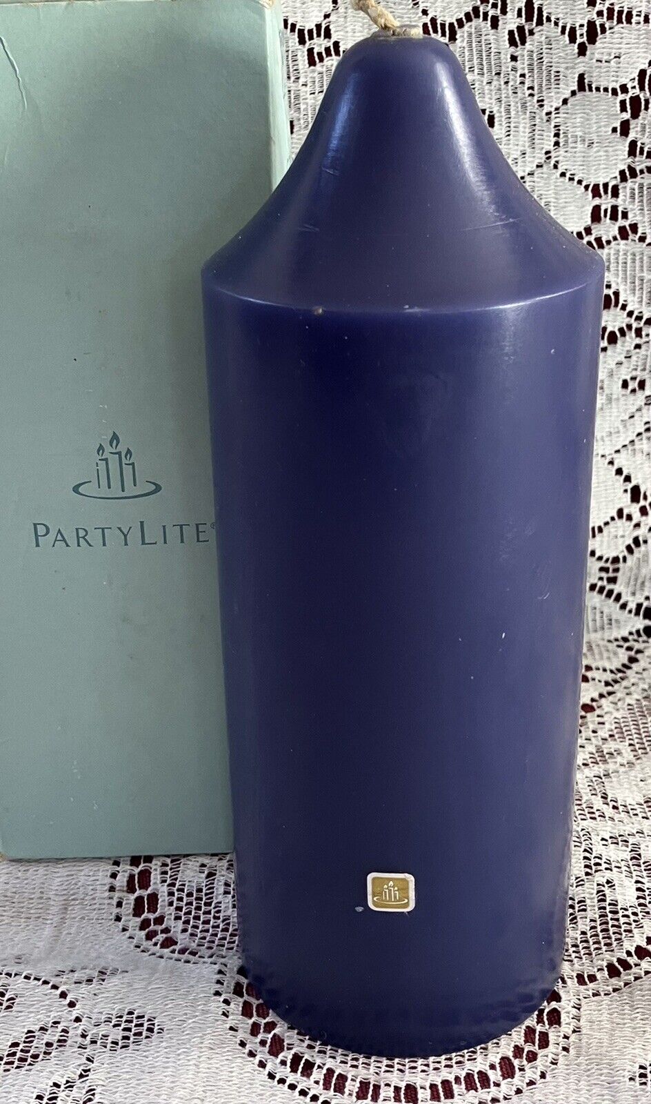 PartyLite WILD BLUEBERRY 3 x 7 Bell Top Pillar Candle S37622 Blue Fruit Retired