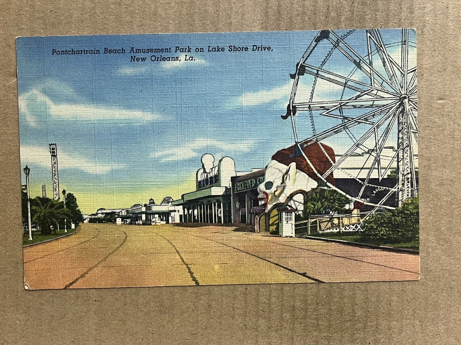 Postcard New Orleans LA Louisiana Pontchartrain Beach Amusesment Park Vintage PC