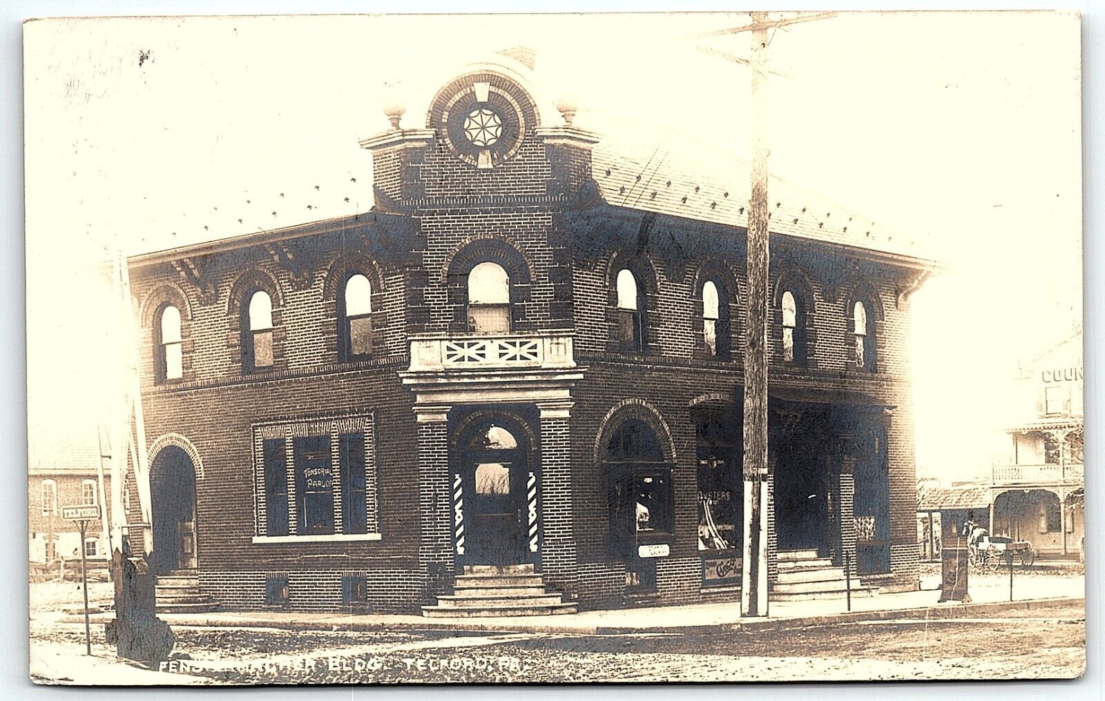 1911 TELFORD PA FENSTERMACHER BLDG HERKNESS & MILLER PHOTO RPPC POSTCARD P3998