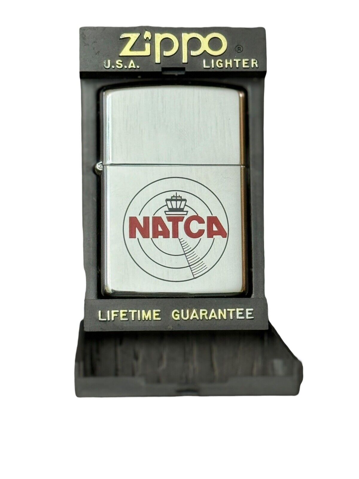 Vintage 1992 Zippo Lighter NATCA National Air Traffic Control Association Logo