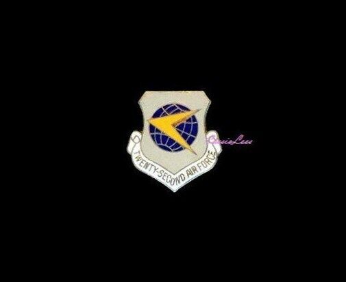 USAF 22nd Air Force Shield  + a custom promo pin 