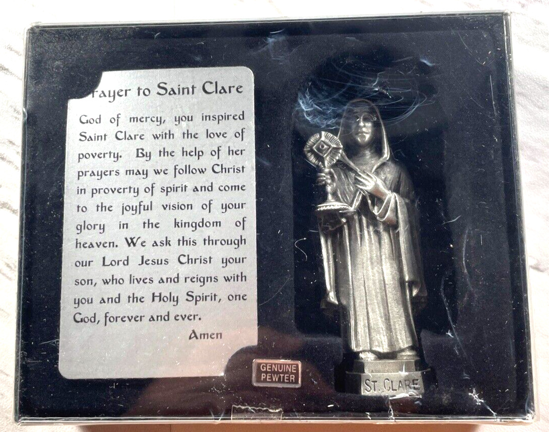 Vgt Saint CLARE Pewter Religious figurine 3.5\