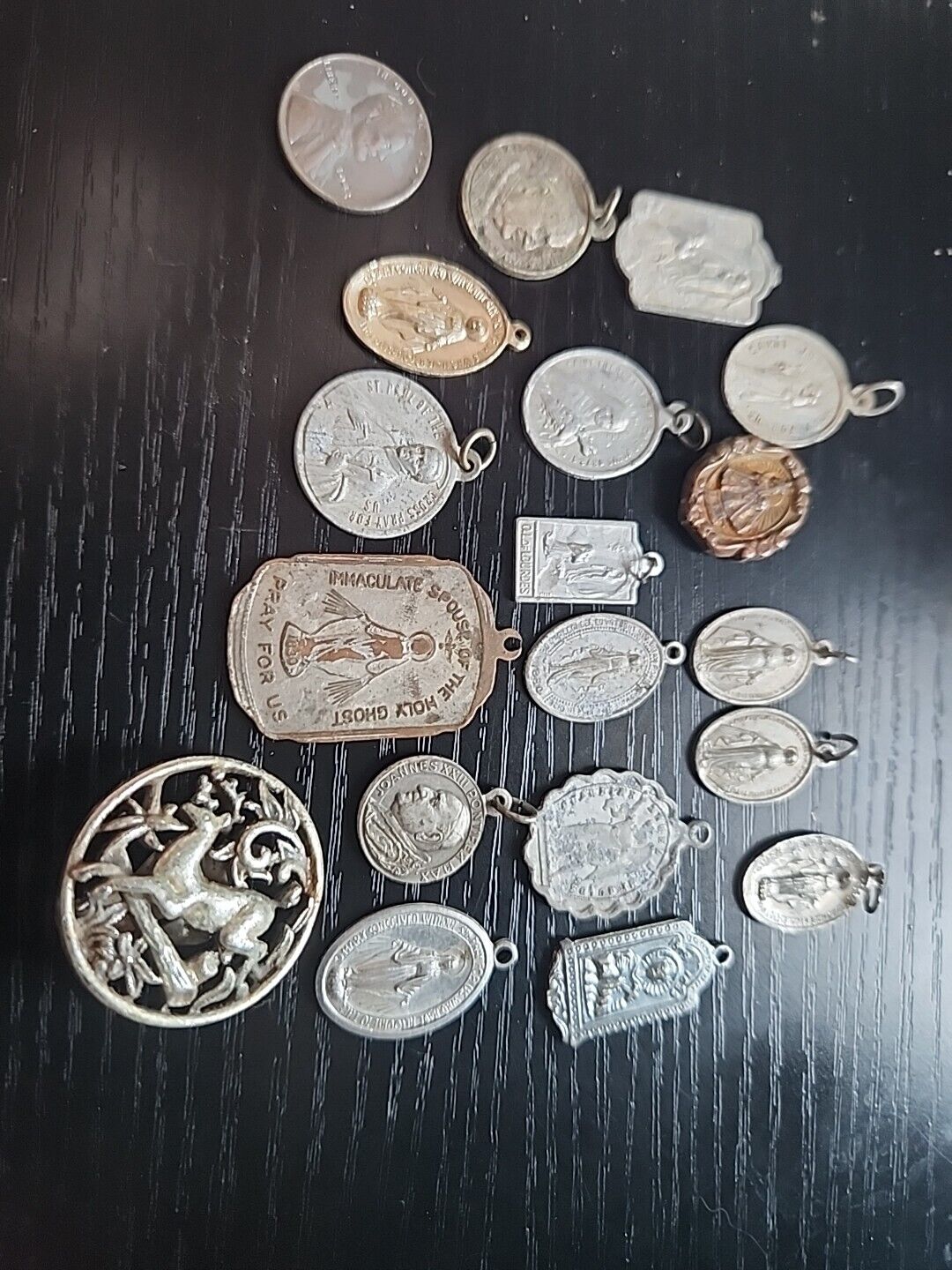 Catholic Religious Medal Lot of 19 Antique and Vintage