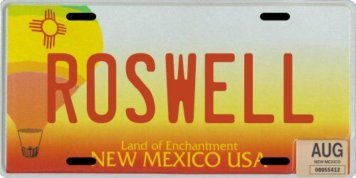 Roswell New Mexico Alien Land of Enchantment Hot Air Balloon License plate