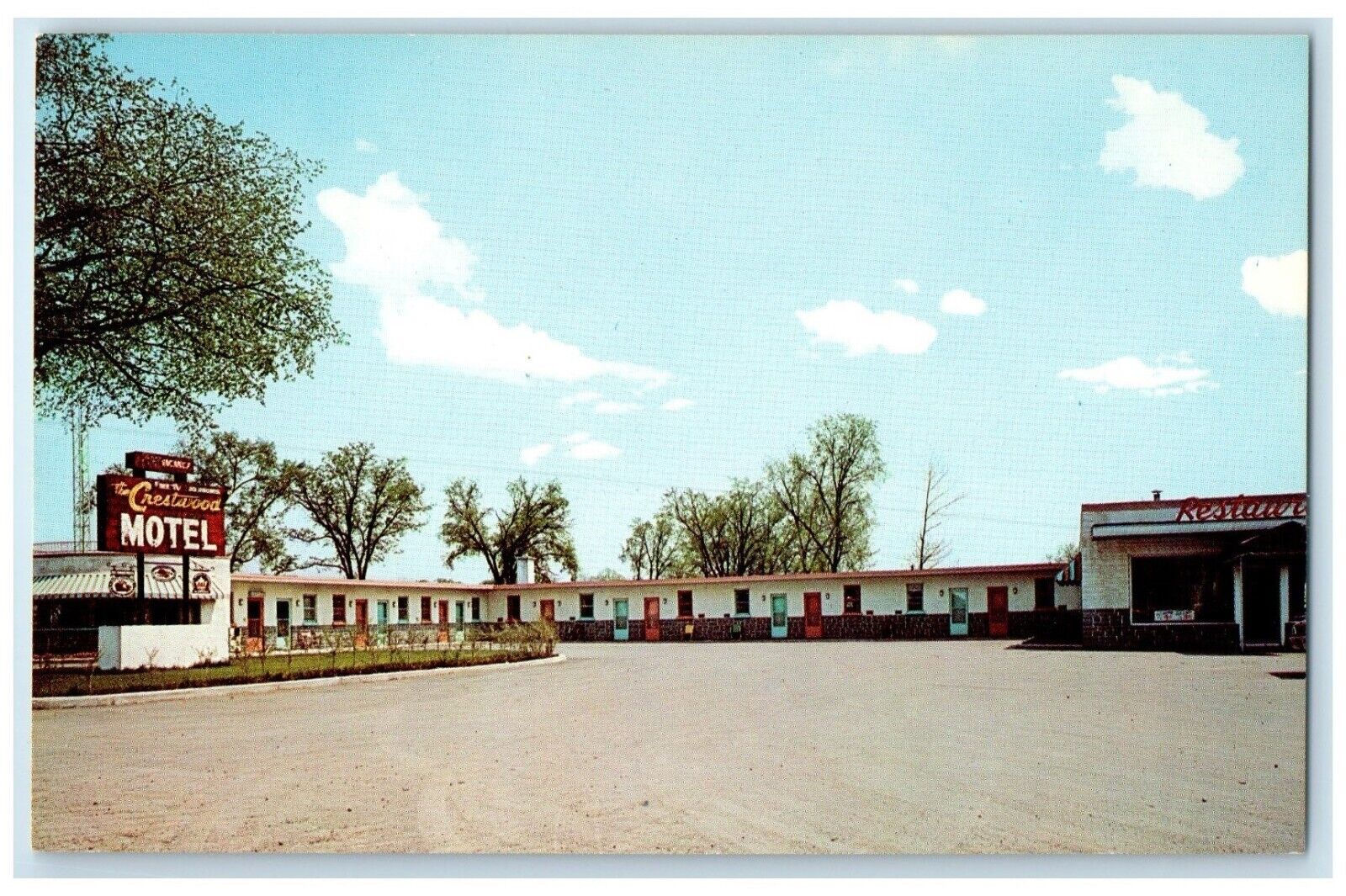 c1960\'s Crestwood Motel And Restaurant Roadside Ottawa Ontario Canada Postcard