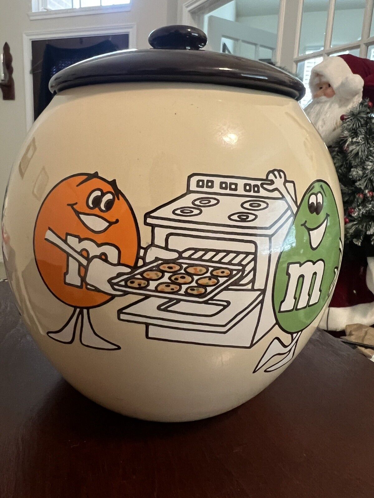 Pristine Cond M&M candies Cookie Jar w/ Lid RARE COLLECTIBLE 1982 M&Ms Mars Inc