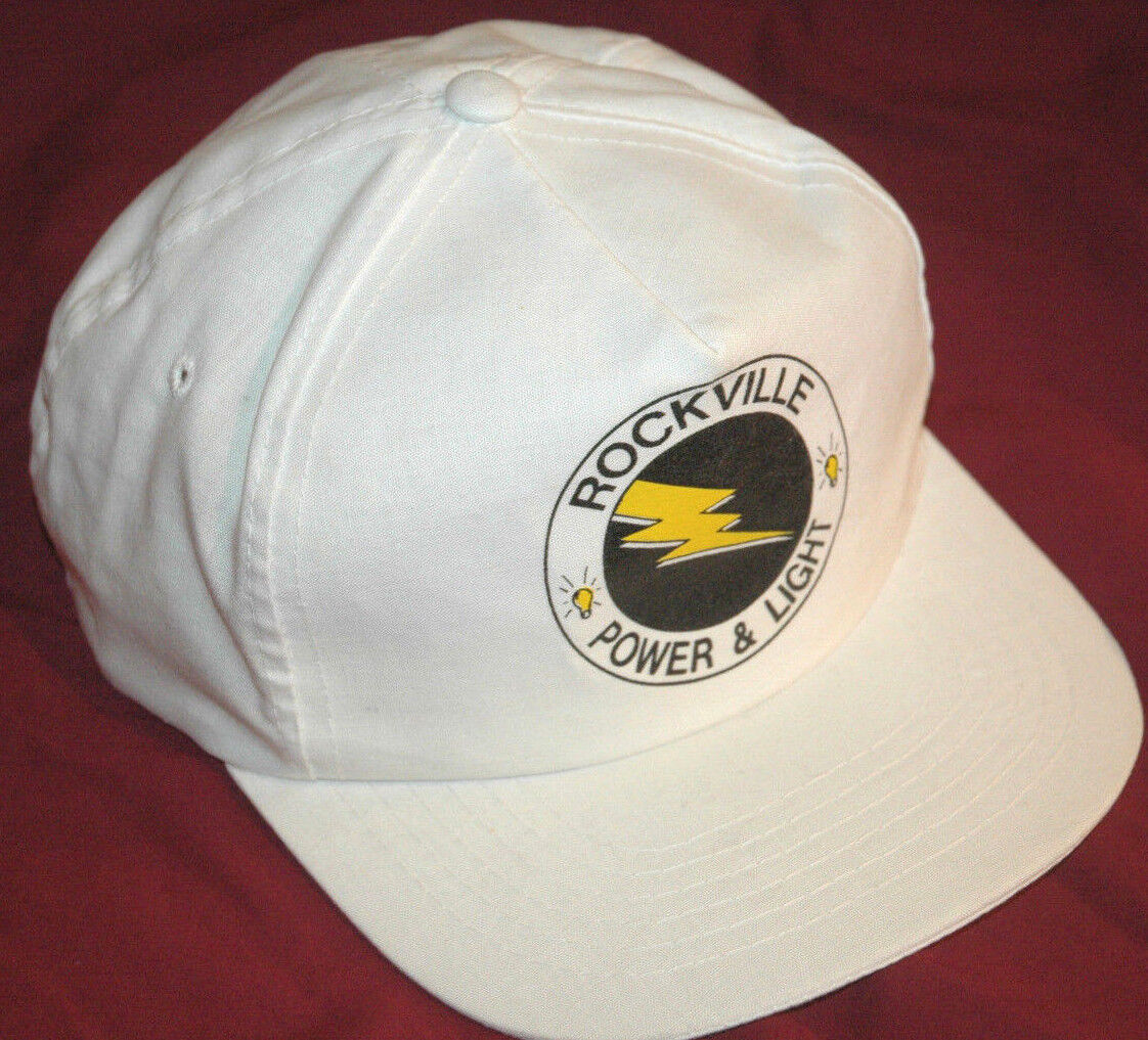 Rare Vtg ROCKVILLE POWER & LIGHT Snapback Hat CAP Maryland LOGO Retro D.C 