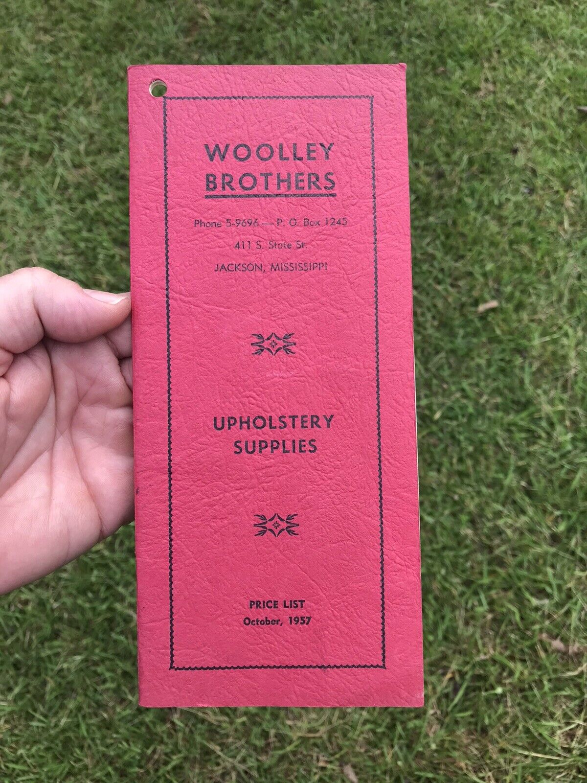 VINTAGE NICE 1957 WOOLLEY BROTHERS UPHOLSTERY PRICE CATALOG BOOK JACKSON MISS