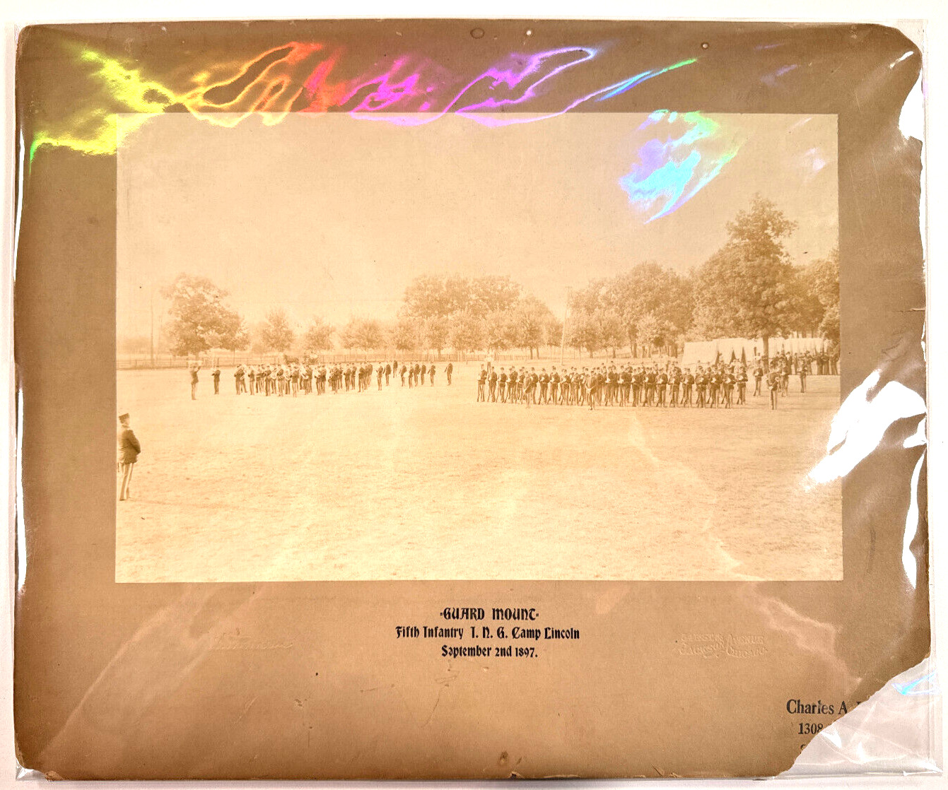 1897 US Guard 5th Infantry I.N.G. Camp Lincoln Chicago Il Spanish Am War Photo