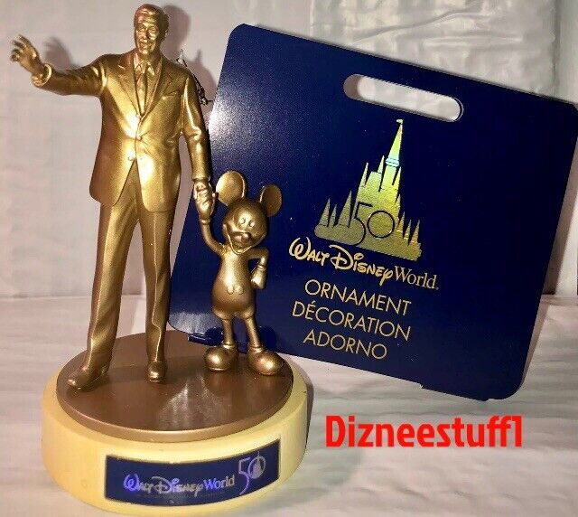 2021 Walt Disney World 50th Anniversary Walt Mickey Partners Statue Ornament