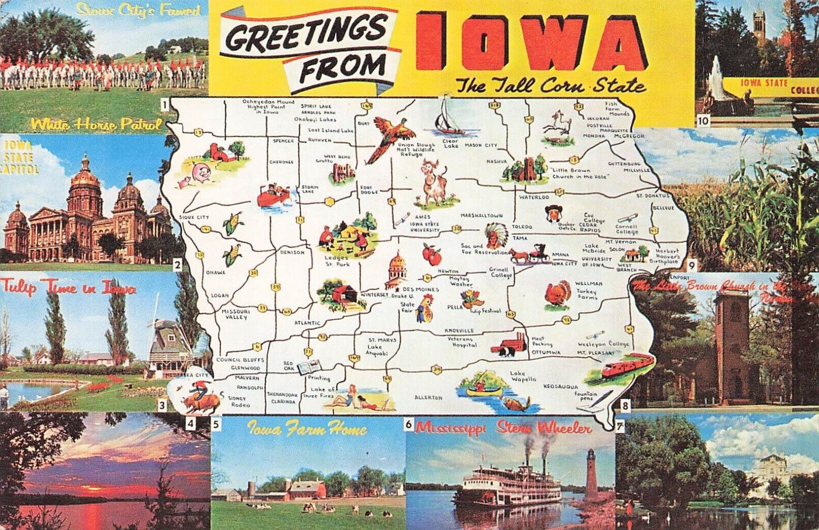 Greetings from Iowa The Tall Corn State  PM 1969
