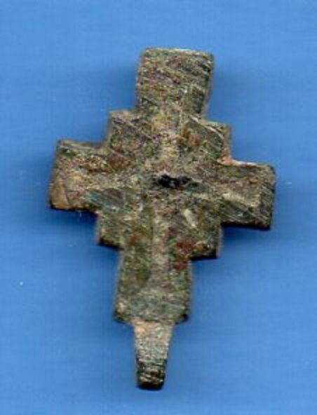 Russia Kiev type Bronze Cross Pendant Viking time 10-12th ca 1100 AD RARE 327