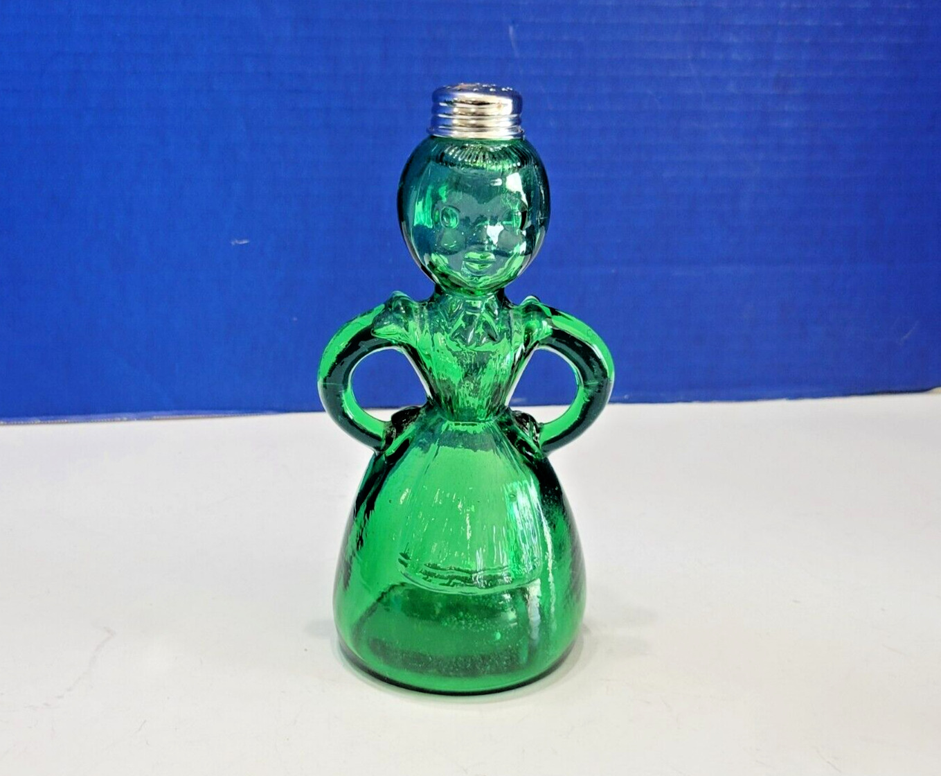 Vintage Rare Merry Maid Green Glass Laundry Sprinkler