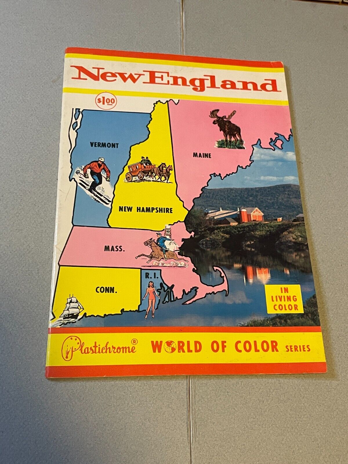 1960\'s NEW ENGLAND Plastichrome World of Color series Booklet