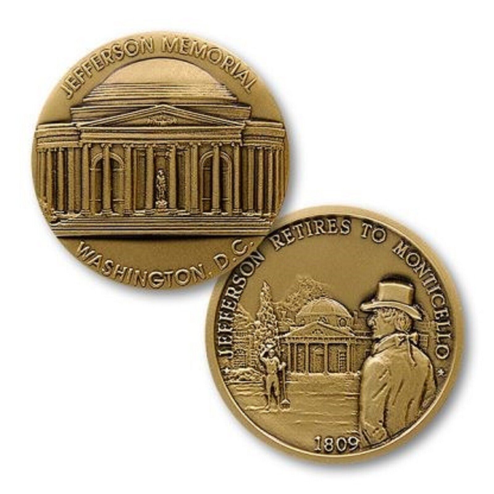 JEFFERSON MEMORIAL NATIONAL MONUMENT WASHINGTON D.C. MONTICELLO  CHALLENGE COIN