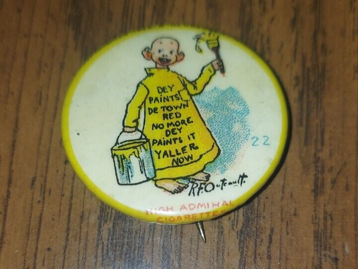 1896 High Admiral Cigarettes Yellow Kid Advertising Pin Pinback Button #22